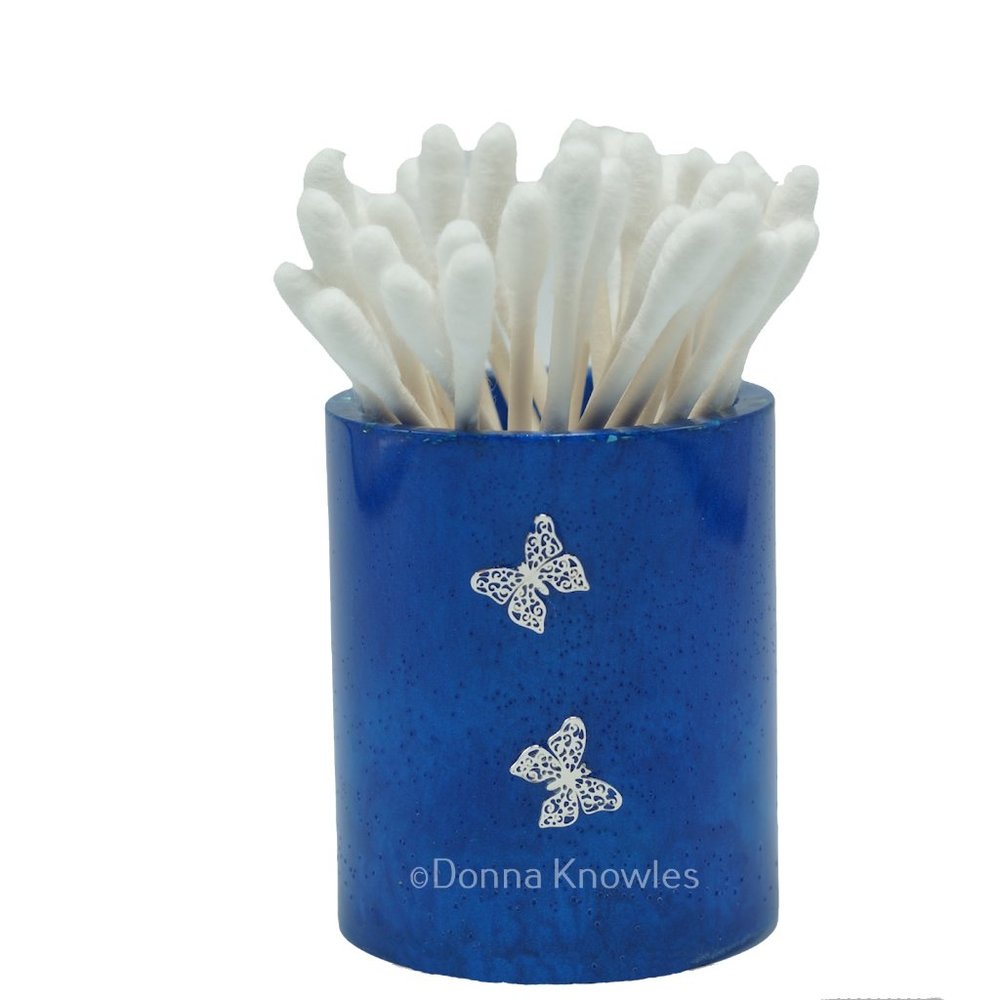 NWOT Blue Resin Container, Bath Accessory